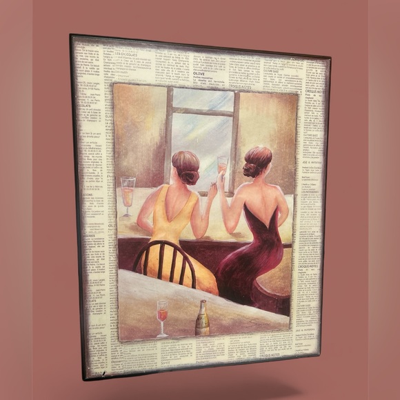 Trish Biddle Other - 🥂Wall-Art Wooden “Cafe du Coin” by artist Trish Biddle 20”x16”